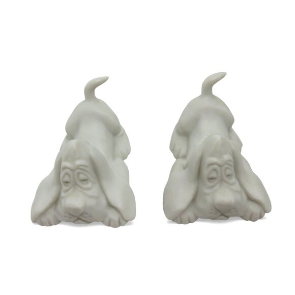 HALLMARK Basset HOUND Porcelain Handcrafted In Japan Dog Pair Figurines 1975 VTG - Picture 11 of 11